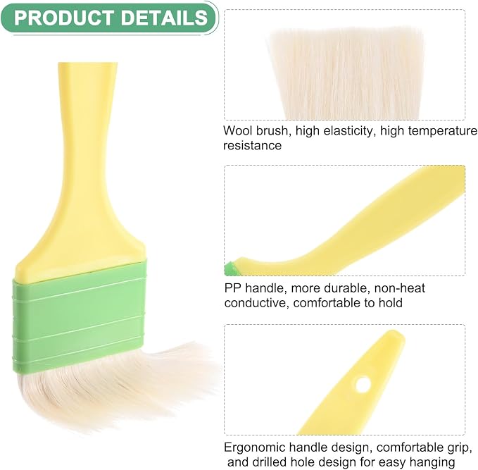 M METERXITY 2-Pack Pastry Brush, Wool Basting Baking BBQ Oil Brush for Cooking/Barbecue/Kitchen [2"]