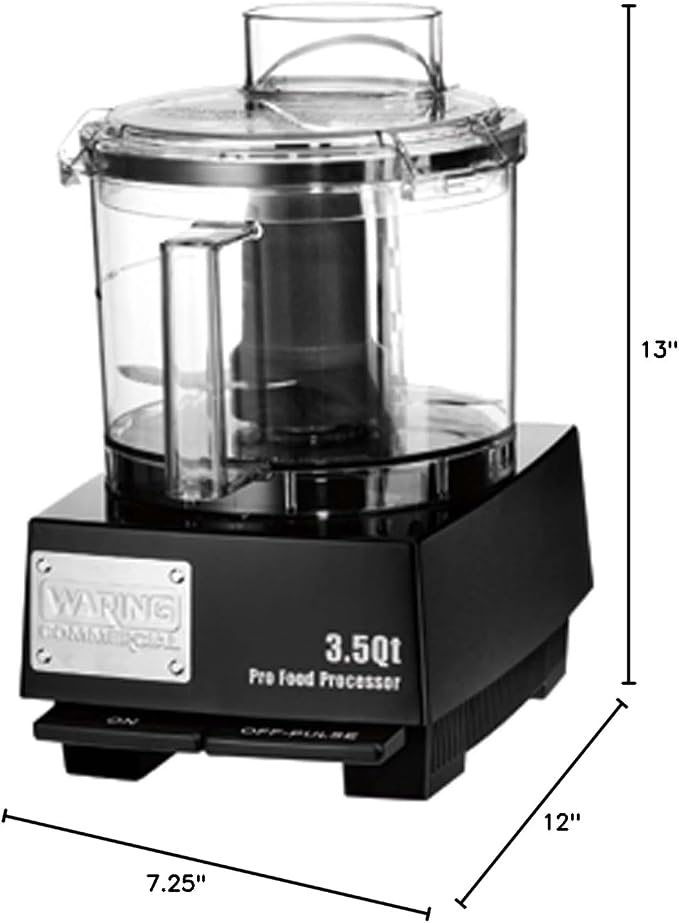Waring Commercial Food Processor, 3.5 Quart Capacity with Flat Lid, 1 Horsepower Motor, Vegetable Chopper for Professional Kitchens, WFP14SW