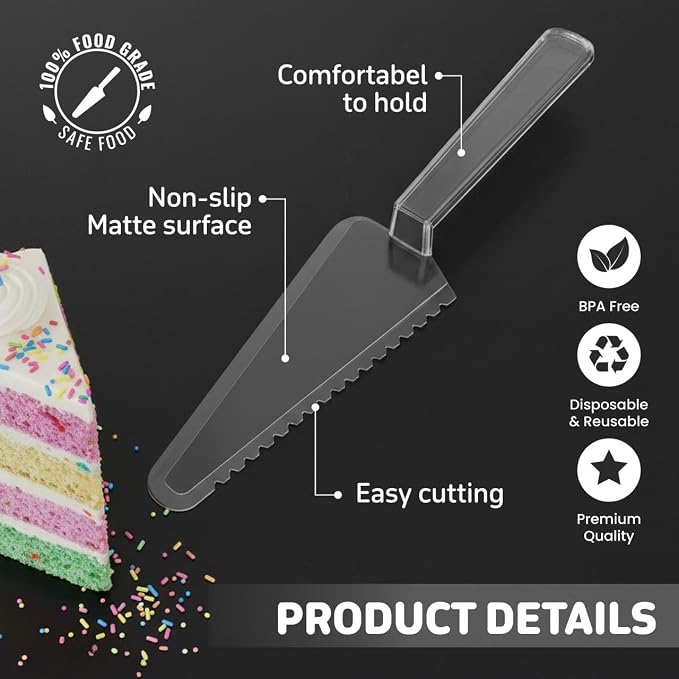 12 Pcs Plastic Cake Cutter And Pie Cutter And Server Ideal for Weddings, Buffets, and Picnics Premium Pie Pizza Pastry Slicer