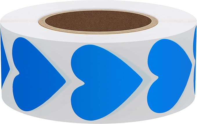 Hybsk 1000pcs Blue Heart Stickers 30mm Love Labels for Envelope Seals Crafting Scrapbooking (Blue)