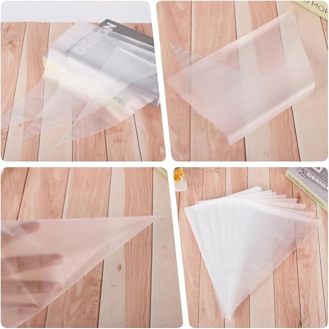 Piping Bags Disposable 16 Inch - AMBESTAR 100 Pack Tipless Pastry Bags, Extra Thick Pastry Icing Piping Bags for Cake & Cookie, Non-Slip Anti-Burst Cake Frosting Decorating Bags