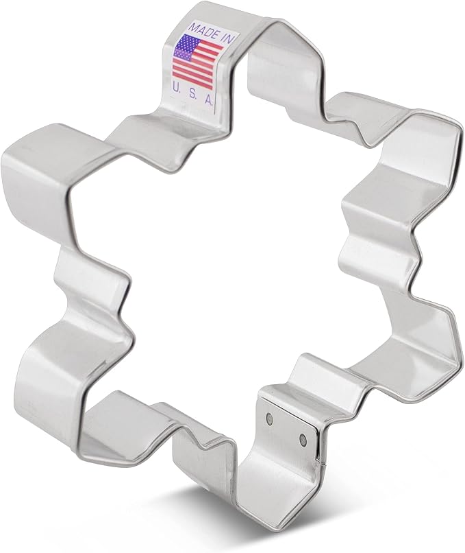 Ann Clark Geometric Snowflake Cookie Cutter, 4" Made in USA