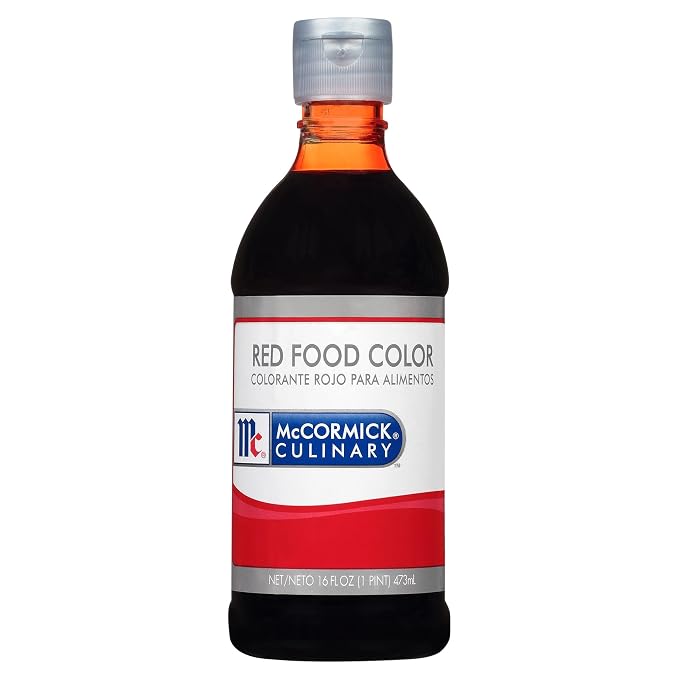 McCormick Culinary Red Food Coloring, 16 fl oz (Pack of 6) - Six 16 Fluid Ounce Bottles of Red Food Coloring Liquid for Adding Rich Color to Cakes, Cookies, Icings, and More