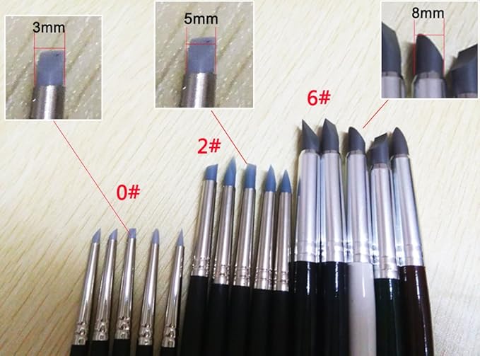 COMIART Clay Sculpture Tools Silicon Color Shapers Painting Brushes Size 6