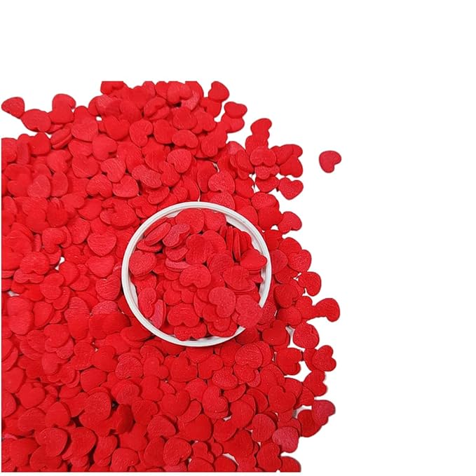 Edible Valentine 8mm Red Hearts Sprinkles for Cake Decorating 80g/2.82oz, Edible Red Sprinkles for Baking Cookie Decorations Cupcake Toppers Ice Cream Donut Toppings