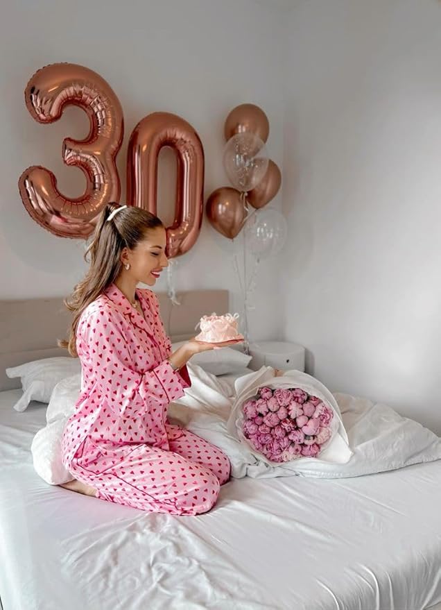 Numbers Rose Gold Balloon 40 Inch, Large Happy 20th Birthday Decorations for Women, Foil Balloon Number for Wedding Marriage Proposa Big Events Family Reunions Party Supplies