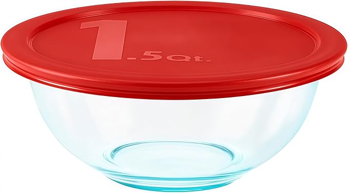 8-Piece Glass Mixing Bowl Set with Colored Lids, Nesting Food Prep Bowls, Microwave & Dishwasher Safe, Glass in Mixing Bowls