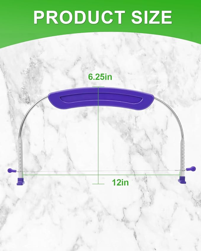 Purple Cake Cutter Slicer Leveler, Premium Food Grade Stainless Steel Cake Leveler & Slicer, Adjustable Cake Leveler for Leveling and Molding Professional Baking Tool with 2 Extra Wires