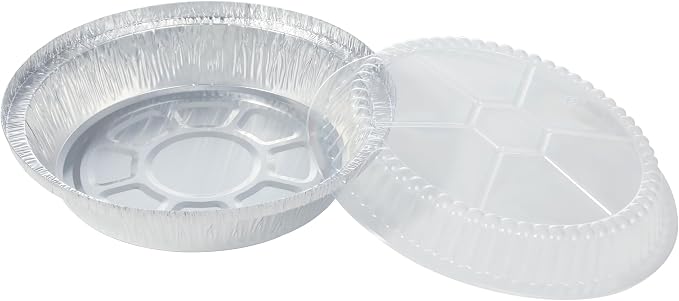 Waytiffer 40pack 9" Round Aluminum Foil Pans with Clear Lids | Disposable Containers with Straight Walls for Storing, Baking,Heavy duty, Standard Size