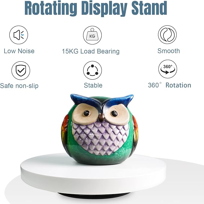 fotoconic 360 Degree Electric Rotating Display Turntable 10.24" / 26cm Motorized Rotary Stand, 3RPM, 33Lbs / 15kg Centric Loading, Anti-Clockwise & Clockwise Direction