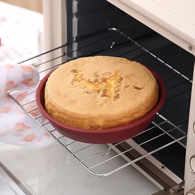 Baking Silicone 10-Inch Round Cake Pan Baking Mold, BPA Free, Non-Stick European-Grade Silicone, 2.16-Inches Deep