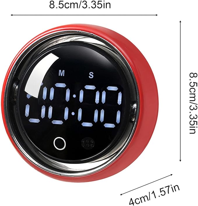 Magnetic Kitchen Timer - Smart Voice Activated Countdown Device | Digital Rotary Knob Magnet Timer | for Adults Chefs Student Study Fitness Baking Learning Teaching