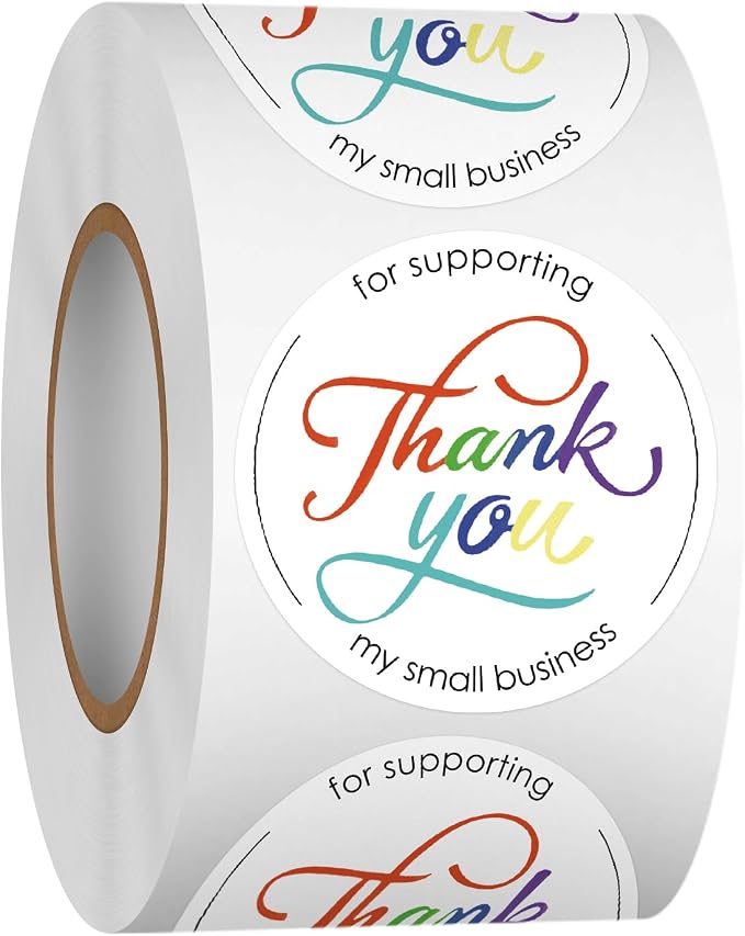 Heyfibro 500 PCS 1.5 Inch Thank You for Supporting My Small Business Stickers for Packing, Parties, Bags, Boxes(Text 3)