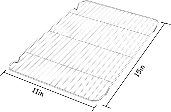 Cooling Rack Set of 3, Baking Rack Stainless Steel Wire Rack for Baking Cooking Roasting Grilling Cooling, 15” x 11” x 0.5” Wire Racks, Fit Various Size Cookie Sheets Oven