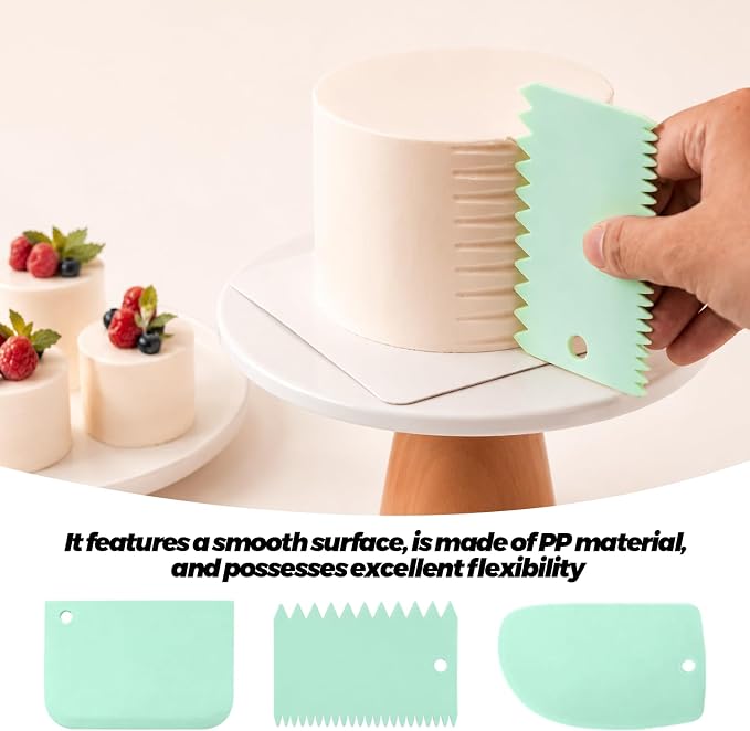 Piping Bag Holder, Plastic Cream Icing Bag Stand With 2 Reusable Silicone Icing Pouches, 6 Tips, 2 Couplers, 3 Cake Spatulas, 2 Tie Straps - Stackable For Cake Decorating And Cream Filling