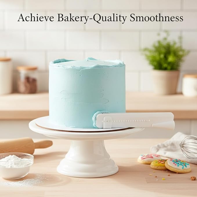 Multipurpose Adjustable Cake Smoother, 13-Inch PP Plastic Icing Spatula for Versatile Frosting and Leveling