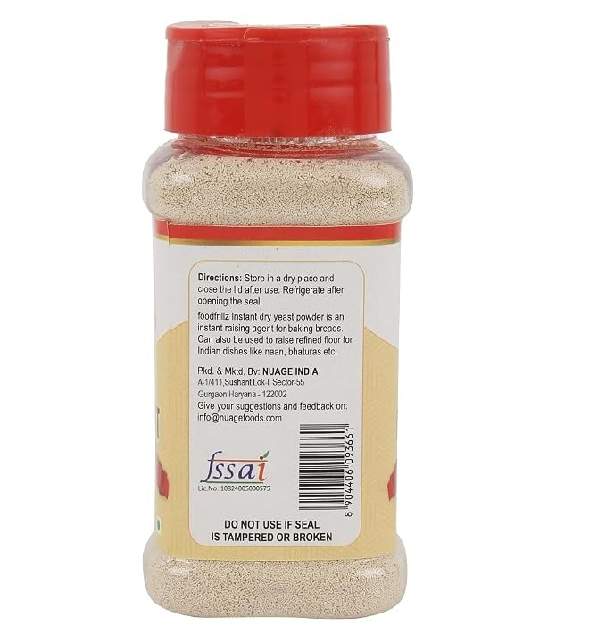 foodfrillz Instant Dry Yeast 100 g Active Dry Yeast for Baking Bread Making Raising Dough