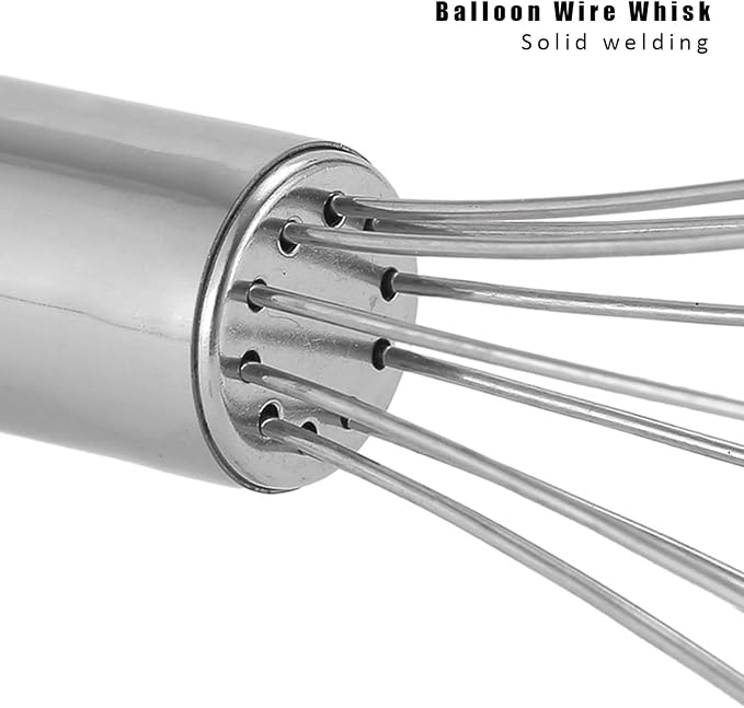 Digead Stainless Steel Whisk - 6" Kitchen Wisk, Balloon Whisk for Baking, Cooking, Mixing, Blending, Beating Eggs, Cream, Sauces - Ergonomic Grip