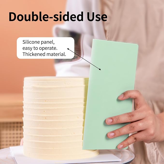 KALAIEN Cake Scraper, 2PCS Plastic Cake Decorating Comb Scraper,Icing Smoother Set For Buttercream Icing Cake Baking Tools