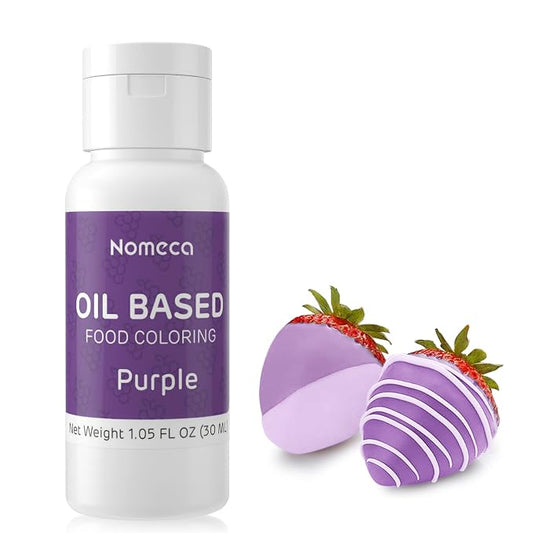 Oil Based Food Coloring for Chocolate - 30 Milliliters Upgraded Purple Oil Food Color for Baking Cake Decorating, Edible Food Dye for Candy Melts Cookies Easter Egg Icing Fondant Meringues