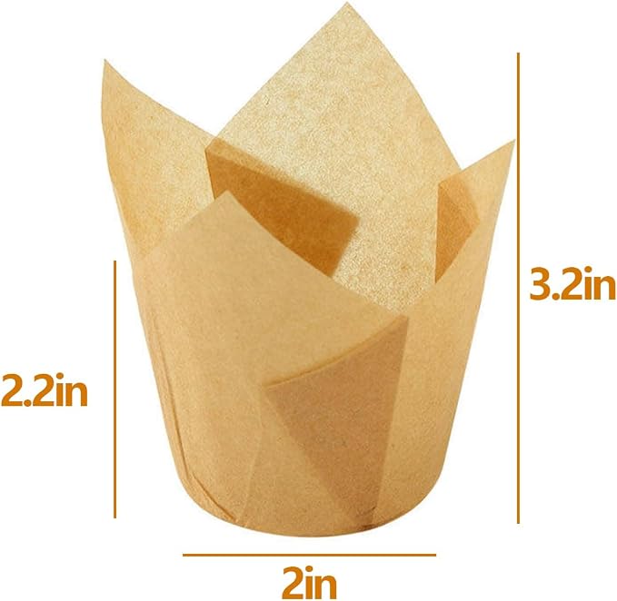 Nordic Paper 100-Piece Cupcake Liners - Food-Safe, Classic Tulip Design, Fits Muffin Tins for Baking & Party