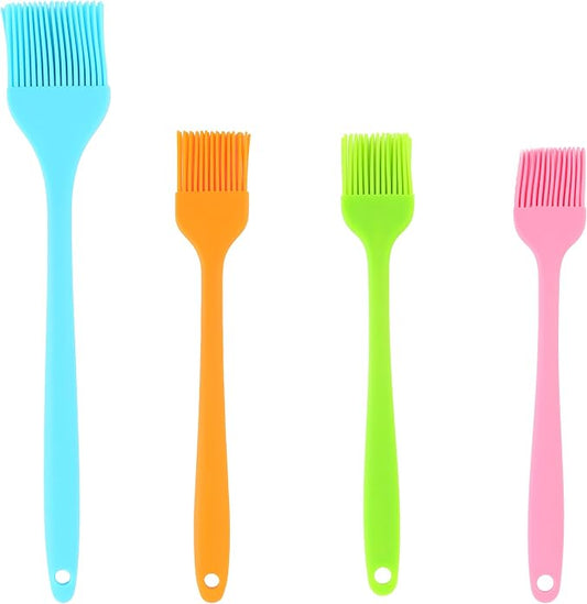 Silicone Basting Brush for Cooking 4 Pieces, Pastry Brush for Baking, BBQ Grill Heat Resistant, BPA Free, Oil Butter Sauce, Dishwasher Safe, Multicolor