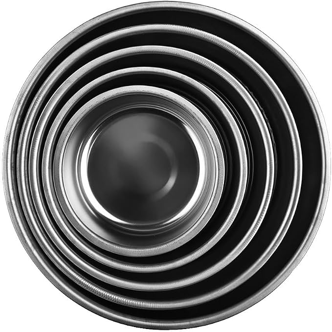 Stainless Steel Mixing Bowls Set with 5 Lids, 5-Piece Nesting Food Storage Containers for Meal Prep and Leftovers, Dishwasher Safe Kitchen Gadgets in Silver, Sizes 10cm to 18cm