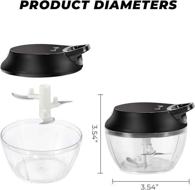 Manual Vegetable Chopper Hand String Garlic Mincer Onion Cutter Manual Food Processor for Ginger, Chili, Fruit, Meat, Nuts Food Chopper 550ml