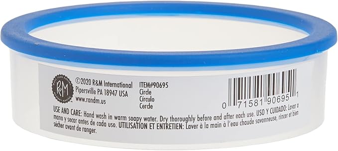 R & M International Circle Soft-Grip Cookie Cutter, One Size, Blue (Pack of 2)