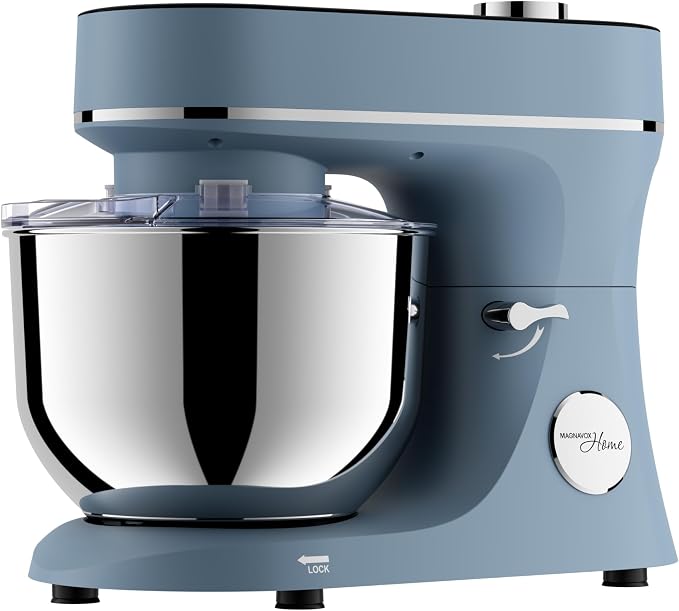 Magnavox Home, 6.3 qt Digital Touchscreen Stand Mixer, 11 Speeds, Blue