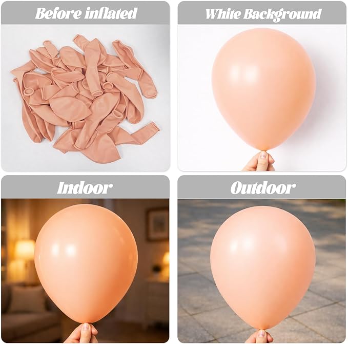 Voircoloria 130pcs Pastel Orange Balloons Different Sizes 18" 12" 10" 5" Peach Latex Balloon Garland Arch Kit for Birthday Baby Shower Graduation Wedding Gender Reveal Party Decorations