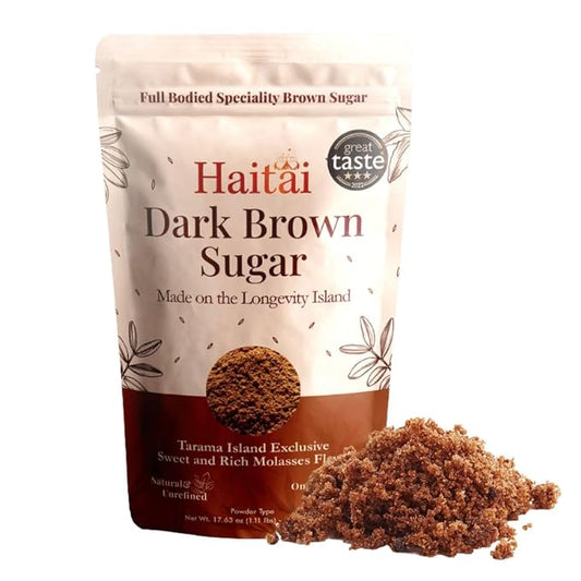 Haitai's 'Longevity Island' Sugar ~ Blue Zone Food, Japan's 'Black Sugar', Deep, Dark, Powerful Taste ~ 500g Powder Type | Blue Zone Food, Deep, Dark Taste