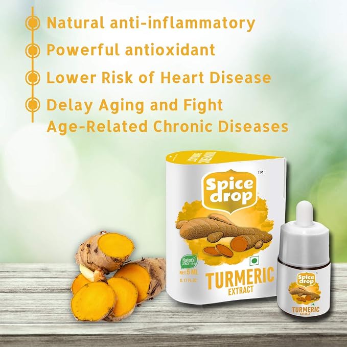 Spice Drop Turmeric Tea Latte Extract | Healthy Mix Immunity Drink | Made With Turmeric, Black Pepper, Nutmeg, Cardamom, Cinnamon, Ginger, Clove | No Added Colors, Preservatives | Pack Of 1 | 0.17 oz