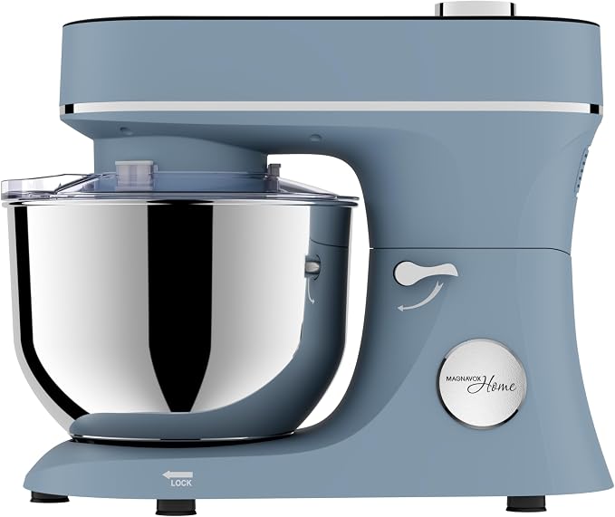 Magnavox Home, 6.3 qt Digital Touchscreen Stand Mixer, 11 Speeds, Blue