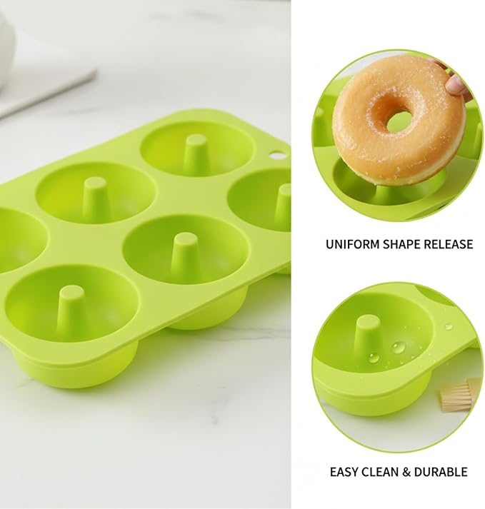 Silicone Donut Pan, 6-Cavity Baking Tray for Oven (1 PC)
