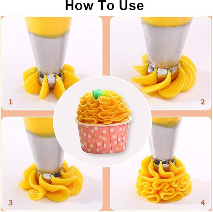 Russian Piping Tips 8 Pcs/Set, Messar Stainless Steel Russian Piping Ball Tips Frosting Icing Piping Nozzles Set Flower Cake Decorating Tips Kit for DIY Baking Cake Decorating Supplies (8 Pcs)