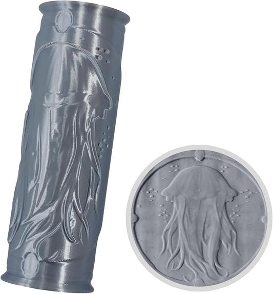 Pottery Clay Jellyfish Texture Roller | Polymer Molding Art Hand Rollers Tools,Embossing Pattern Rolling Pins for DIY Crafts Making,4.1 Inches,Jellyfish,1 Piece