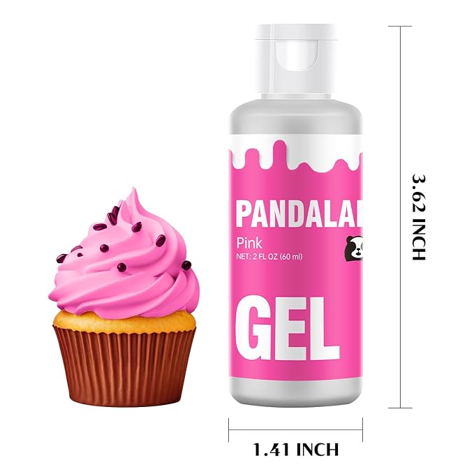 Pink Gel Food Coloring - Pandalab 2 Ounce High Concentrated Food Dye for Baking, Cake, Cookie, Fondant, Icing, Easter Egg, Macaron, DIY Slime (60ml)