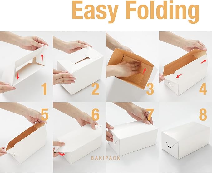 12 Take Out Food Containers, 9x6x3.5 Inches White Cardboard Lunch Boxes, Catering Boxes, Paper Food To Go Boxes