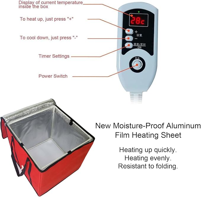 Bread Proofing Box, Dough Proofer With Temperature Control, Bread Pizza Sourdough Proofing Bag With Internal Shelf, For Making Bread, Yogurt, Natto, Pizza, Foldable Design,L