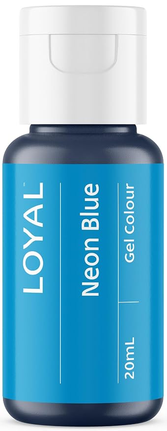 Loyal Gel Food Coloring | Vibrant Color for Buttercream, Fondant, Royal Icing, Gum Paste, Marzipan and Cake Batter | Gel-Based Concentrated Food Dye - 20ml Neon Blue