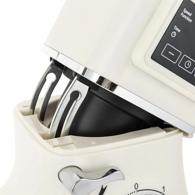 1350W Stand Mixer,6.5Qt Electric Kitchen Mixer,Dough Machine with LCD Display,Electric Food Mixer for Kitchens,Restaurants,Bakeries (Black) (1350, Watts) (White)