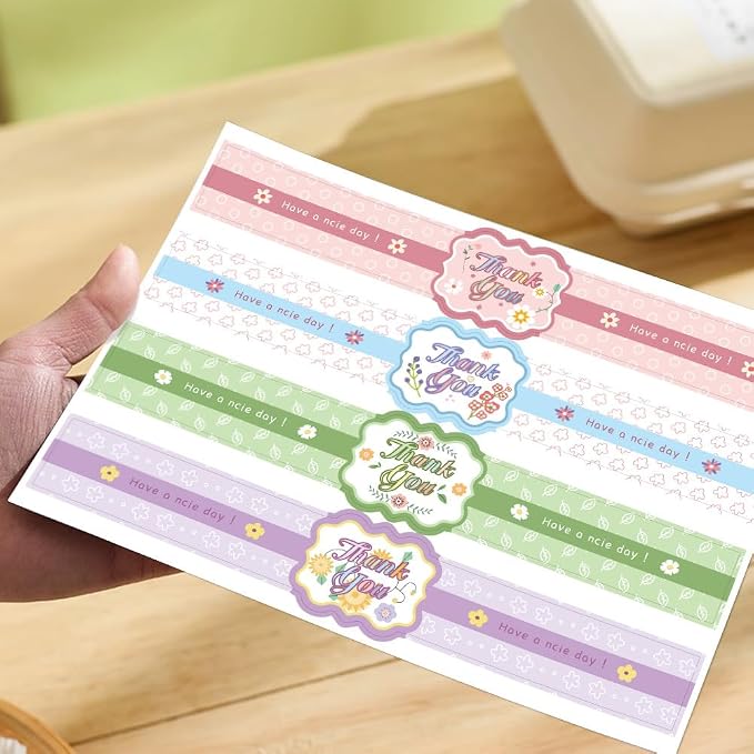 9.8 Inch Long Thank You Stickers 120 Pcs Huge Have A Nice Day Self-Adhesive Sealing Baking Labels Handmade Food Tamper-Proof Bakery Sticker for Baked Goods Packaging (Thank You)