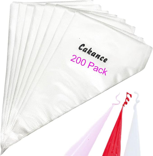 200Pcs Piping Bags Disposable-10Inch Pastry Piping Bags for Royal Icing/Frosting/Cake Decorating-Thickened,Anti-Burst,Anti-Slip with Textured Surface Design,Cakance