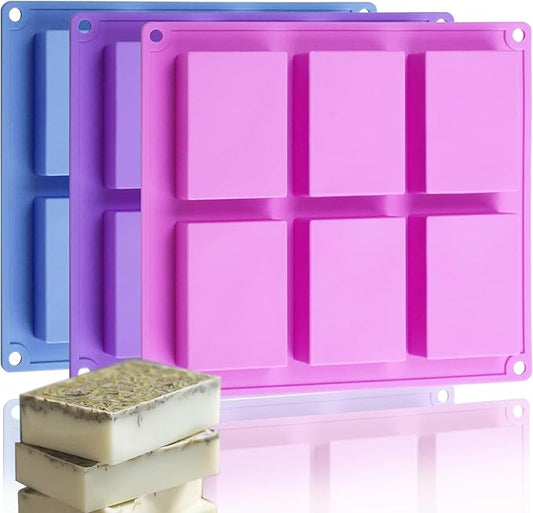 Rectangle Molds Silicone for Deep Chocolate Bar Food Grade Baking Molds for Rice Crispies Treats Cake Chocolate Bar Desserts Ice Cube Wax Melts Soap Homemade Non-stick Molds BPA free DIY Tray Molds