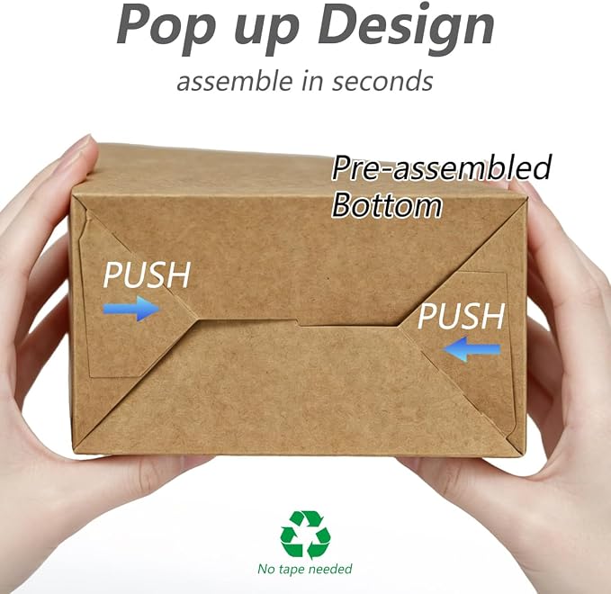Aosric Small Kraft Gable Boxes 3.5 x 3.5 x 6.3 In, 30 Pack | Premium Kraft Cardstock Favor Boxes with Handles for Bakery, Small Business Packaging, Cookies, Party Treats & Farmers Market