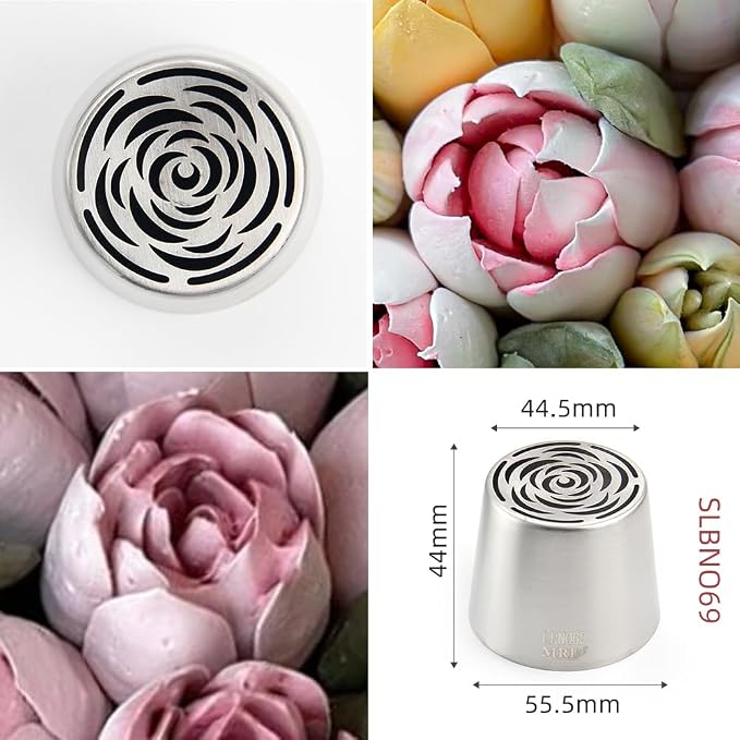 1 Piece Stainless Steel Extra Large Russian Flower Icing Tips,Pastry Frosting Piping Nozzles for Cake Marshmallow Bouquet,Cake Decorating Tips Baking Tools,Flower Frosting Nozzles for Decorating