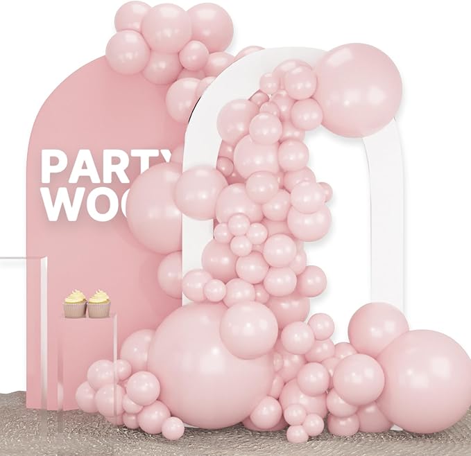 PartyWoo Baby Pink Balloons 100pcs Different Sizes of 36 18 12 10 5 Inch Pastel Light Pale Pink Balloon Arch Kit for Baby Shower Gender Reveal Wedding Princess Birthday Party Decorations Pink-Q18