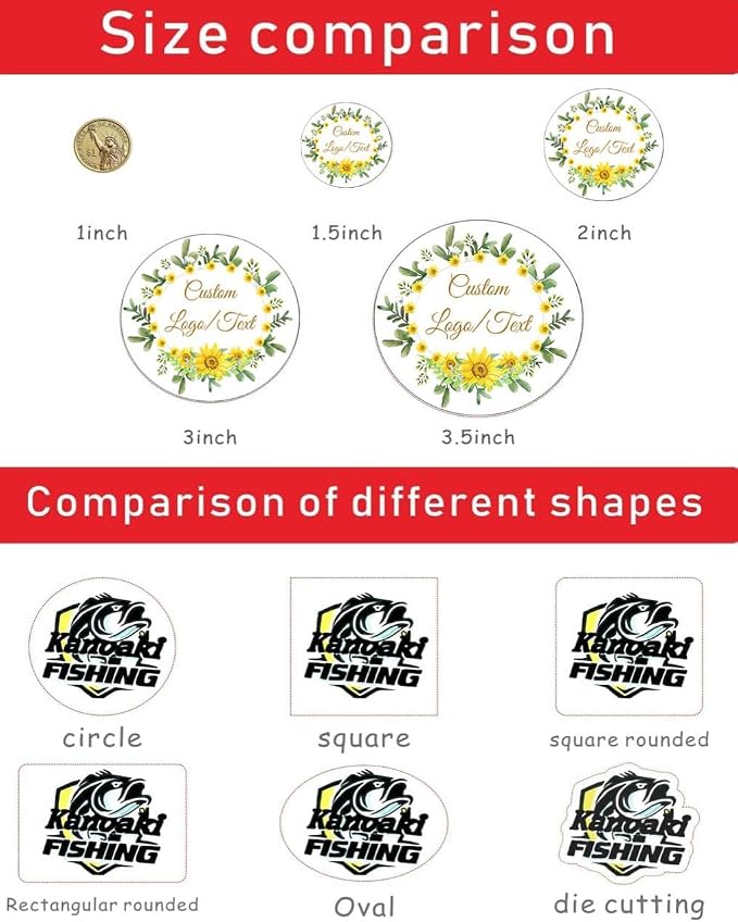 Custom Stickers for Weddings, Birthdays & Businesses - Personalized Labels with Your Logo - Waterproof, Fade and Heat Resistant - Pack of 100-1000 (Custom Text, 3 Inch)
