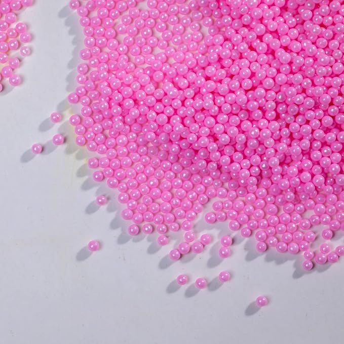 Pink Pearl Sprinkles130g/4.6oz Edible Pearls for Wedding Cake Decorations,Cake sprinkles,Cookie sprinkles,Sugar Pearl, Edible Candy Pearlsfor Cake Cupcake Decorationg(4mm-Pink)